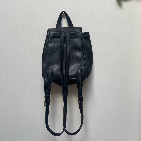 Vintage Leather Coach Mini Backpack drawstring bag with brass hardware circa ‘97 - Picture 2 of 11